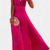 Vestido Salma A-Line con Estampado Minimalista y Escote en V