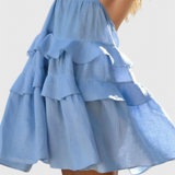 Vestido sin espalda Vianey de algodón y lino