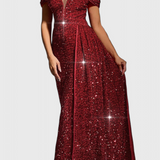 Vestido Esme de Lentejuelas con Mangas Descubiertas