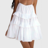 Vestido sin espalda Vianey de algodón y lino