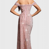 Vestido Esme de Lentejuelas con Mangas Descubiertas