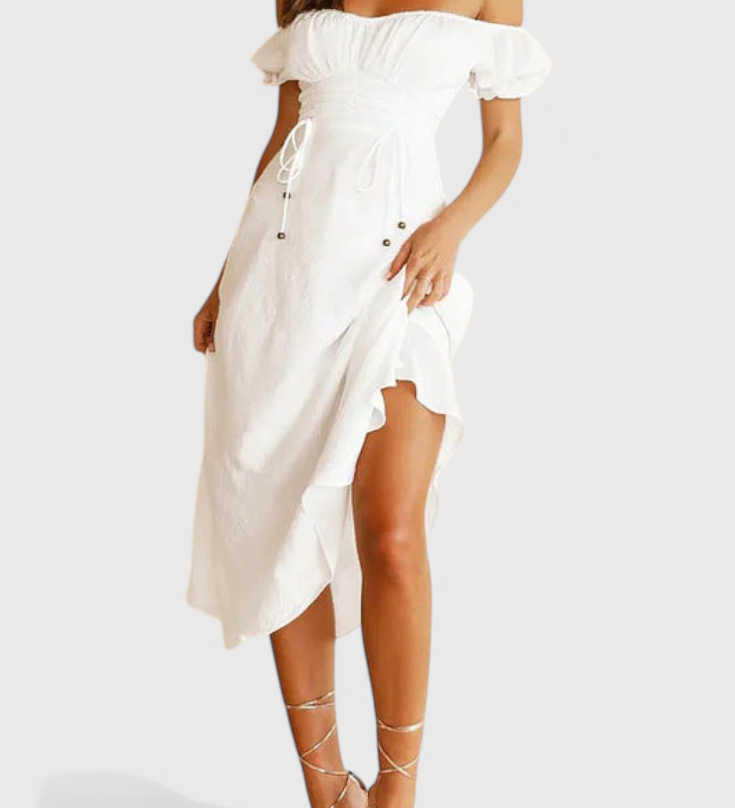 Vestido Midi Off-Shoulder Lucia