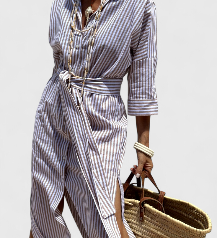 Vestido Camisero a Rayas Sherlyn Timeless
