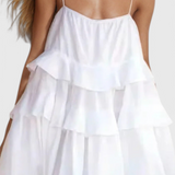 Vestido sin espalda Vianey de algodón y lino