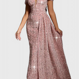 Vestido Esme de Lentejuelas con Mangas Descubiertas
