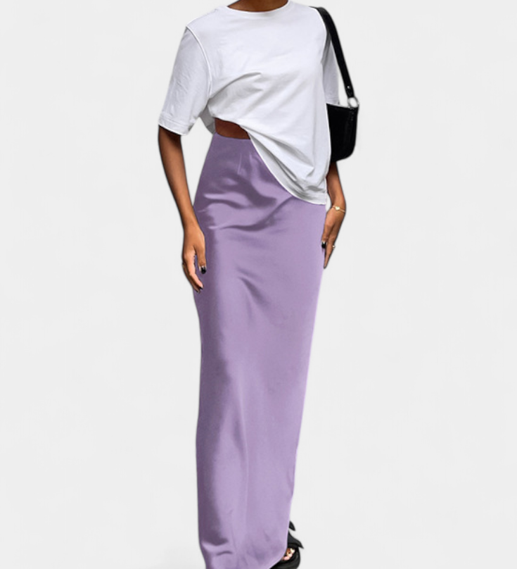 Fable Falda Maxi Utility de Diseño Liso y Estilo Pulido