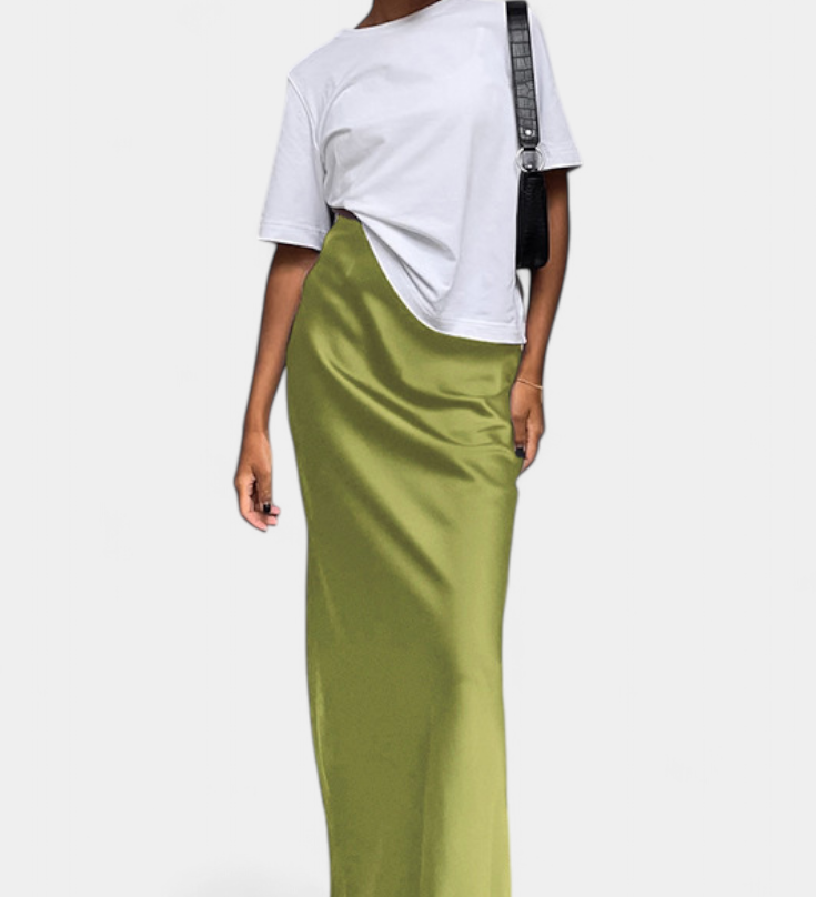 Fable Falda Maxi Utility de Diseño Liso y Estilo Pulido