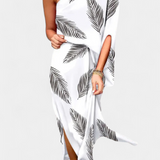 Vestido Carlena de Un Hombro con Estampado Romántico