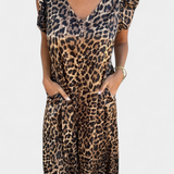 Mono Isela con Escote en V y Estampado de Leopardo