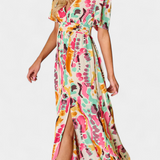 Vestido Yuki Boho con Escote en V y Tie-Dye