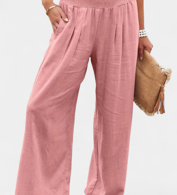 Alexia Pantalón de Algodón y Lino con Corte Fluido y Elegancia Natural