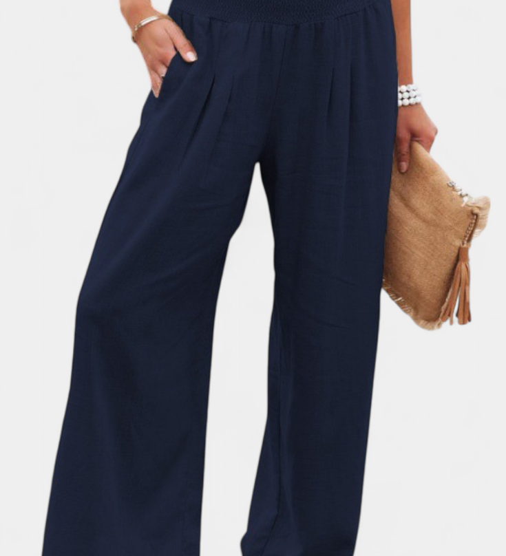 Alexia Pantalón de Algodón y Lino con Corte Fluido y Elegancia Natural