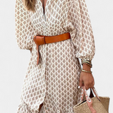 Vestido Midi Antonia con Cintura Ajustable y Botones