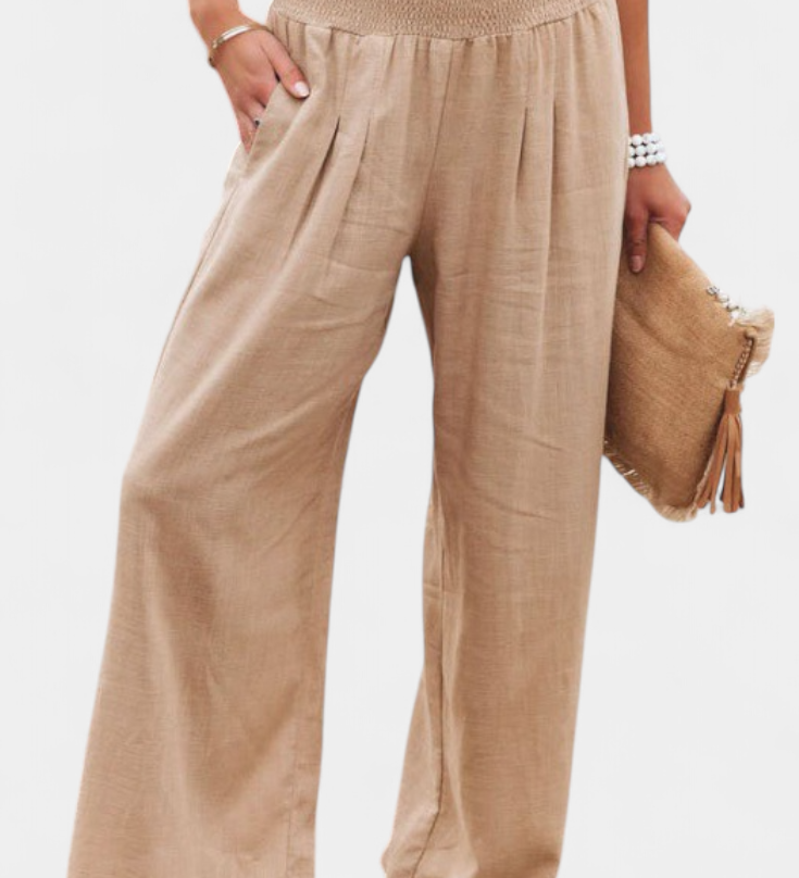 Alexia Pantalón de Algodón y Lino con Corte Fluido y Elegancia Natural