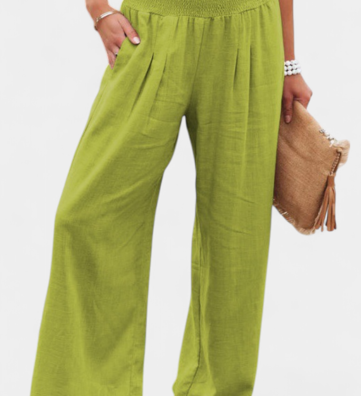 Alexia Pantalón de Algodón y Lino con Corte Fluido y Elegancia Natural
