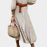 Vestido Midi Antonia con Cintura Ajustable y Botones