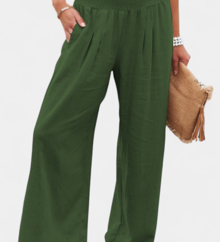 Alexia Pantalón de Algodón y Lino con Corte Fluido y Elegancia Natural