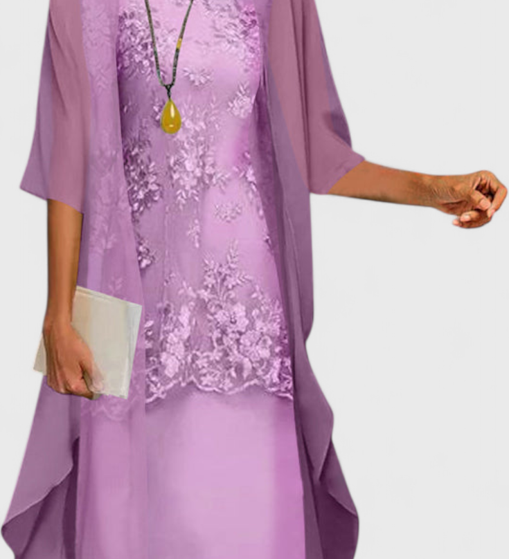 Conjunto de Vestido de Chiffon Elegante Apolline con Diseño Atemporal