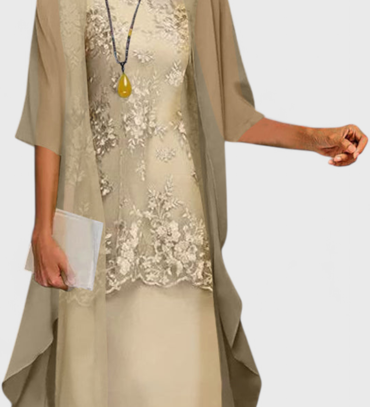 Conjunto de Vestido de Chiffon Elegante Apolline con Diseño Atemporal