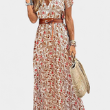 Vestido Boho de Verano Anfisa con Cinturón y Escote en V