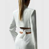 Vestido Blazer Midi Bernice con Corte y Espalda Abierta
