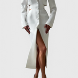 Vestido Blazer Midi Bernice con Corte y Espalda Abierta