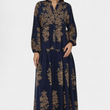 Vestido Maxi Yaiza con Toque Bohemio y Estampado Vintage