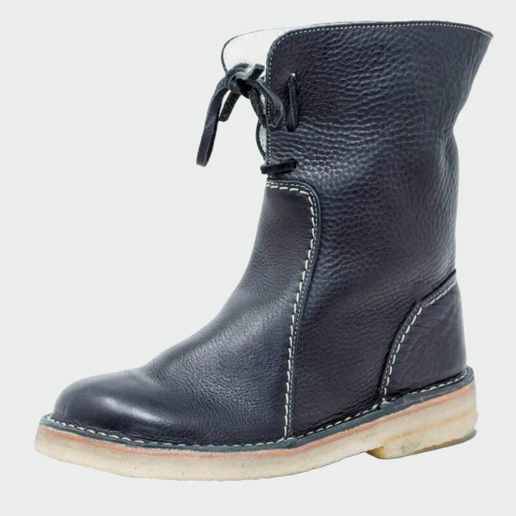 Alba | Botines De Cuero Impermeables Con Forro De Lana