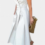Vestido Blazer Sin Mangas Beverly con Corte A y Botones