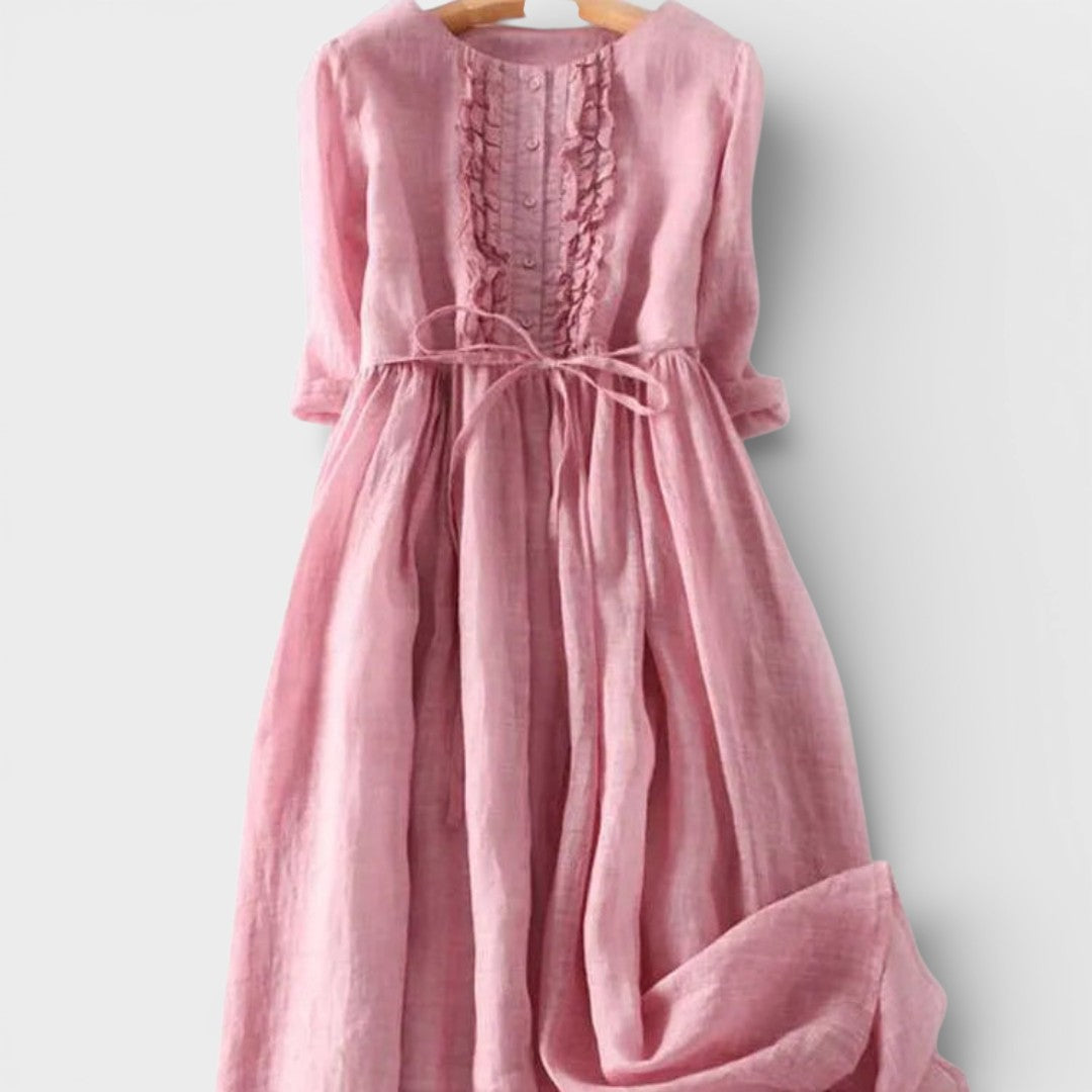 Carmen™ | Vestido maxi de lino elegante