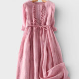 Carmen™ | Vestido maxi de lino elegante