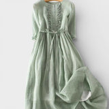 Carmen™ | Vestido maxi de lino elegante