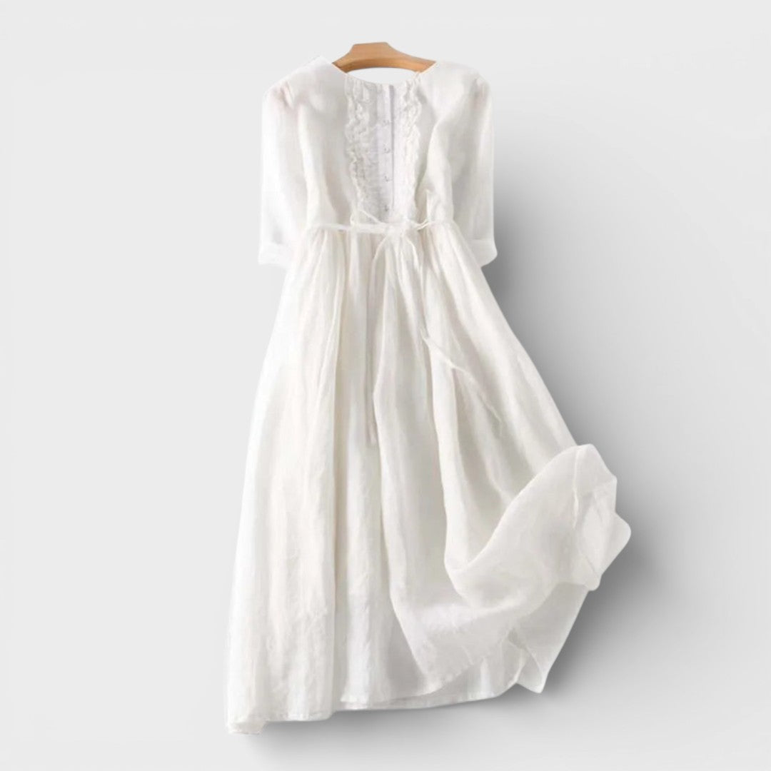 Carmen™ | Vestido maxi de lino elegante