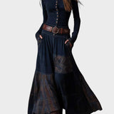 Marina™ | Vestido maxi de ante con cinturón