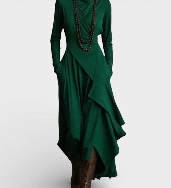Sandra™ | Vestido maxi de punto asimétrico