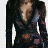 Nuria™ | Vestido floral con encaje