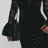 Luna™ | Vestido mini de terciopelo y encaje