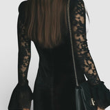 Luna™ | Vestido mini de terciopelo y encaje