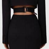 Vestido Blazer Midi Bernice con Corte y Espalda Abierta