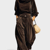 Carla™ | Conjunto de terciopelo con pantalones amplios
