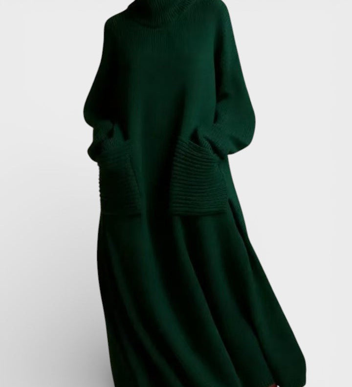 Elena™ | Vestido de punto de cuello alto