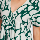 Vestido Impreso Fluido Nélida con Escote en V