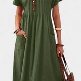Vestido Lottie de Largo Medio con Bolsillos