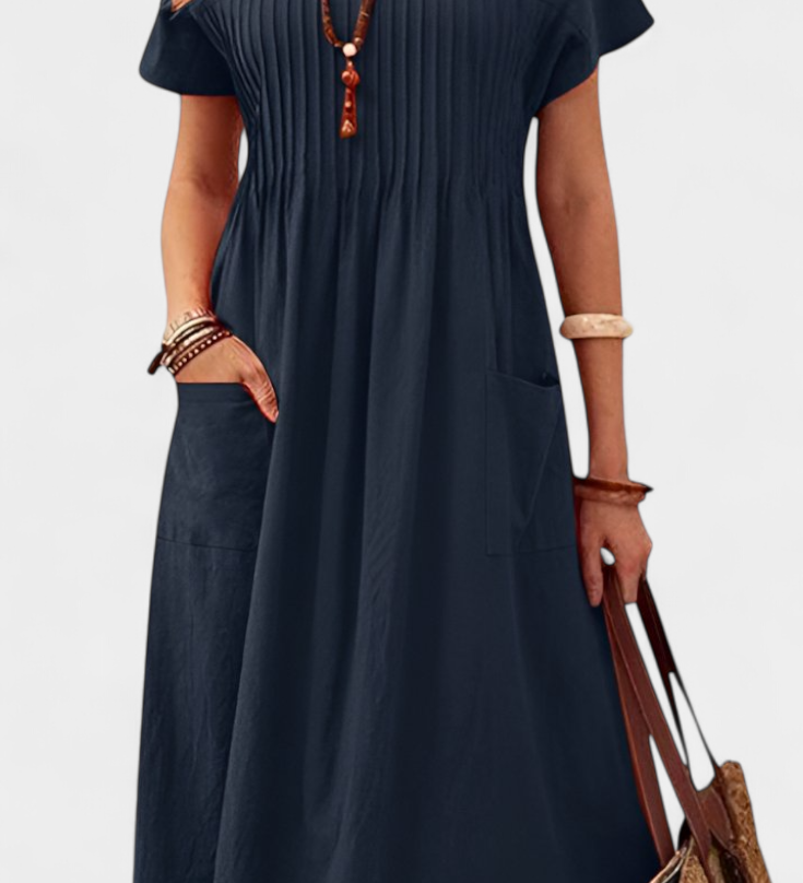 Vestido Lottie de Largo Medio con Bolsillos
