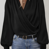 Blusa Elegante de Manga Larga con Escote en V Quinn