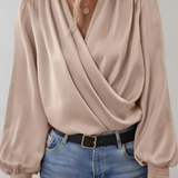 Blusa Elegante de Manga Larga con Escote en V Quinn