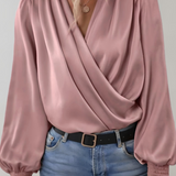 Blusa Elegante de Manga Larga con Escote en V Quinn