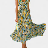 Vestido Midi de Impresión Vibrante Fiona