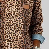 Marta™ | Sudadera denim con estampado leopardo