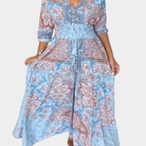 Vestido Casual de Verano Dunya con Escote en V
